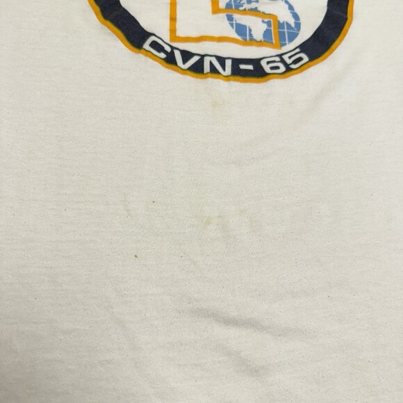 Vintage 80s USS Enterprise CVN-65 US Navy T Shirt Adult S/M USA - Picture 6 of 16